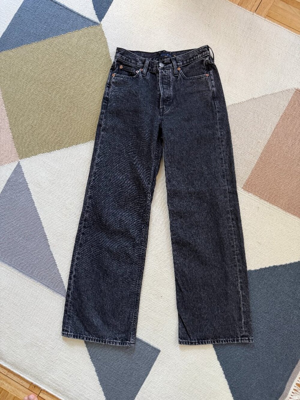 Alex Mill Alek Relaxed Wide Leg Jean Seattle Black Wash - Size 25